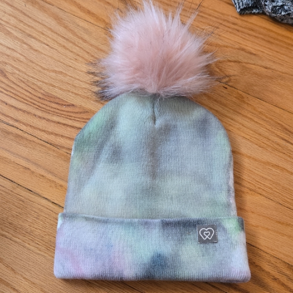 Tie-Dye Beanie with Pom Pom